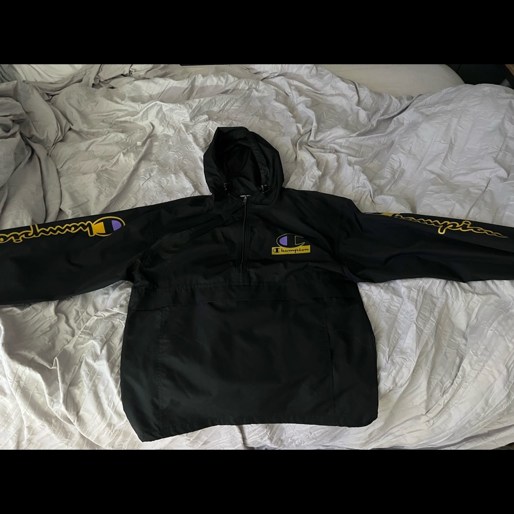 Black Champion Windbreaker from Urban Outfitters